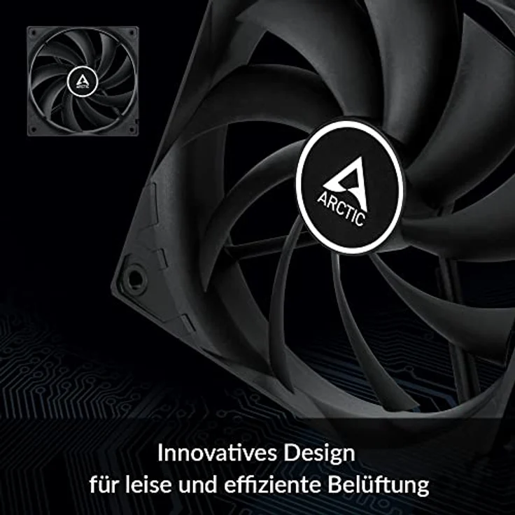 ARCTIC F12 PWM Lüfter, 120 mm Gehäuselüfter mit PWM-Regelung, 5 Stück, 230-1350 RPM, Schwarz – Bild 4
