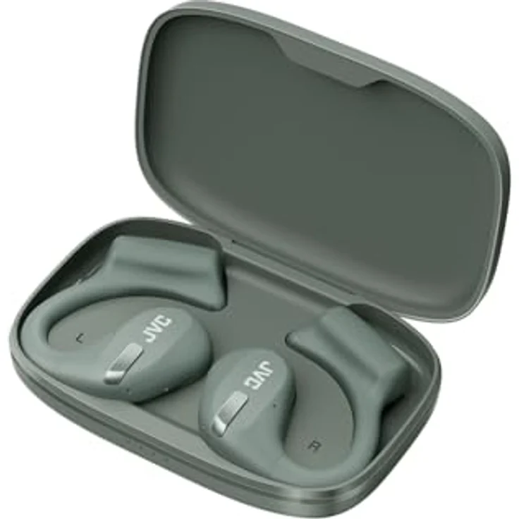 JVC Nearphones HA-NP50T-G, True Wireless Earbuds, Open Ear Design, Active Noise Reduction, Multi-Point, IPX4, Mikrofon-Muting, 38 Std. Laufzeit, BT 5.3, (Sage Green) – Bild 2