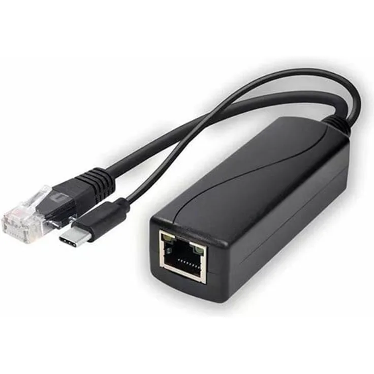MicroConnect PoE Splitter Netzteil ATX 80 Plus, 48 V, 2 Ausgänge, Schwarz
