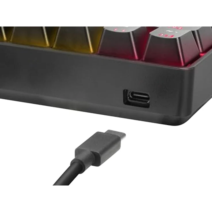 Speedlink Atmos RGB Gaming Tastatur 60%, mechanisch mit Brown Switches, abnehmbares USB-C Kabel, Hintergrundbeleuchtung, Deutsches Layout QWERTZ, schwarz – Bild 4