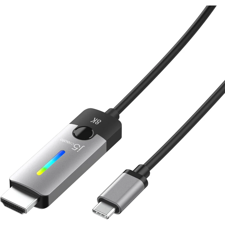 j5create JCC157-N USB-C®-zu-HDMI™ 2.1-8K-Kabel, 1,79 m, Unterstützung für 8K Auflösungen und HDR, schwarz
