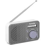 TechniSat TECHNIRADIO 200 – Kompaktes DAB Radio (DAB+, UKW, Lautsprecher, Kopfhöreranschluss, zweizeiliges Display, Tastensteuerung, klein, 1 Watt RMS) grau/weiß