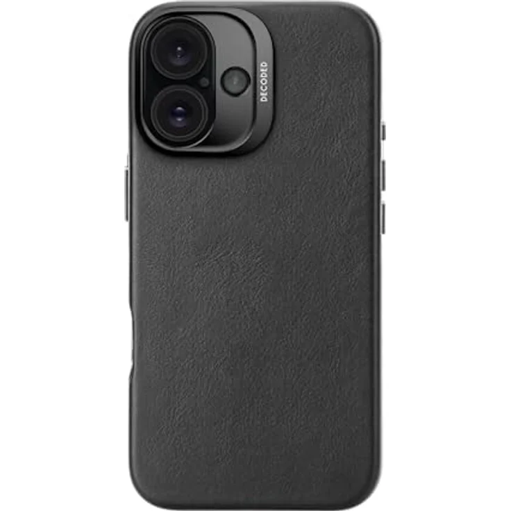 DECODED Lederhülle für iPhone 16, Echt ECCO Leder Hülle, MagSafe-kompatibel, Stoßfest, Schwarz – Bild 1