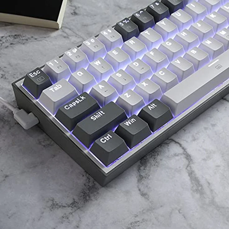 Redragon K617 Fizz RGB, Mechanische Gaming Tastatur, Kabelgebunden, Weiss/Grau, QWERTY Layout – Bild 8