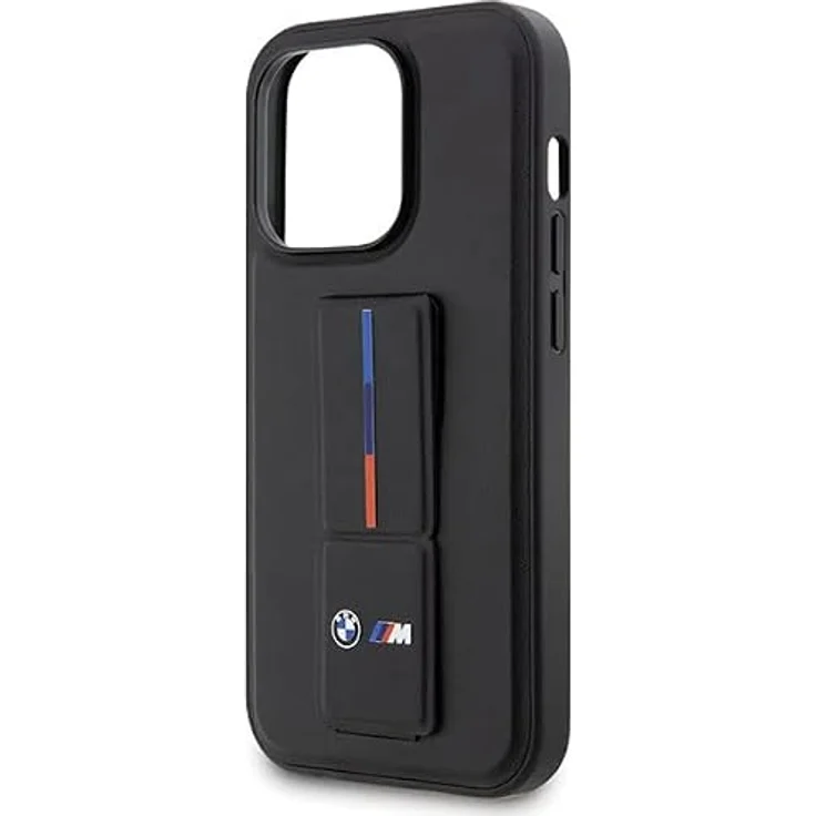BMW Grip Stand Hot Stamp iPhone 14 Pro Case - Schwarz, mit M Performance Design, Wrist Strap und integrierter Standfunktion – Bild 6