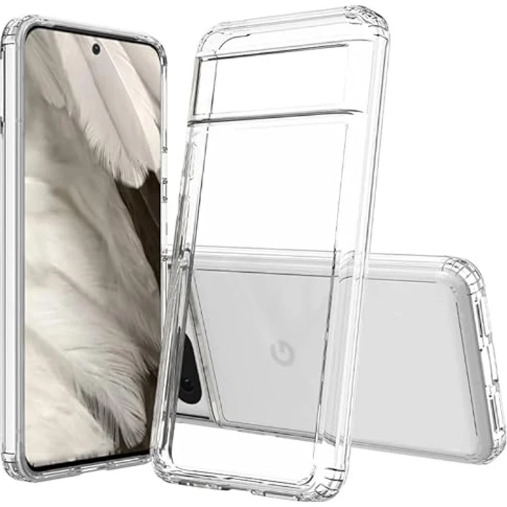 JT Berlin Pankow-Clear Schutzhülle Google Pixel 8 Hülle transparent (Wireless-Charging kompatibel, Stoßabsorbierender TPU Rahmen, Kratzfeste Rückseite aus Acrylglas, Anti-Fingerabdruck) – Bild 1