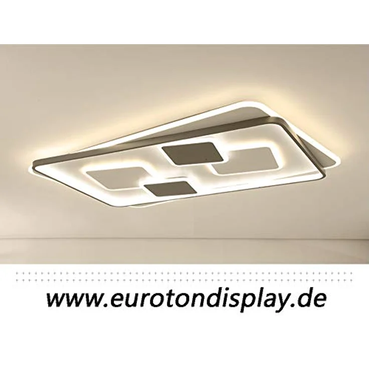 Eurotondisplay 9643CFX 97x62 cm, H6cm LED Deckenleuchte mit Fernbedienung Lichtfarbe/Helligkeit einstellbar dimmbar (9643-CFX 97x62 cm, H 6) - Acryl-Schirm weiß/grau, stufenlos einstellbare Lichtfarbe und Helligkeit, Night Light Modus – Bild 5