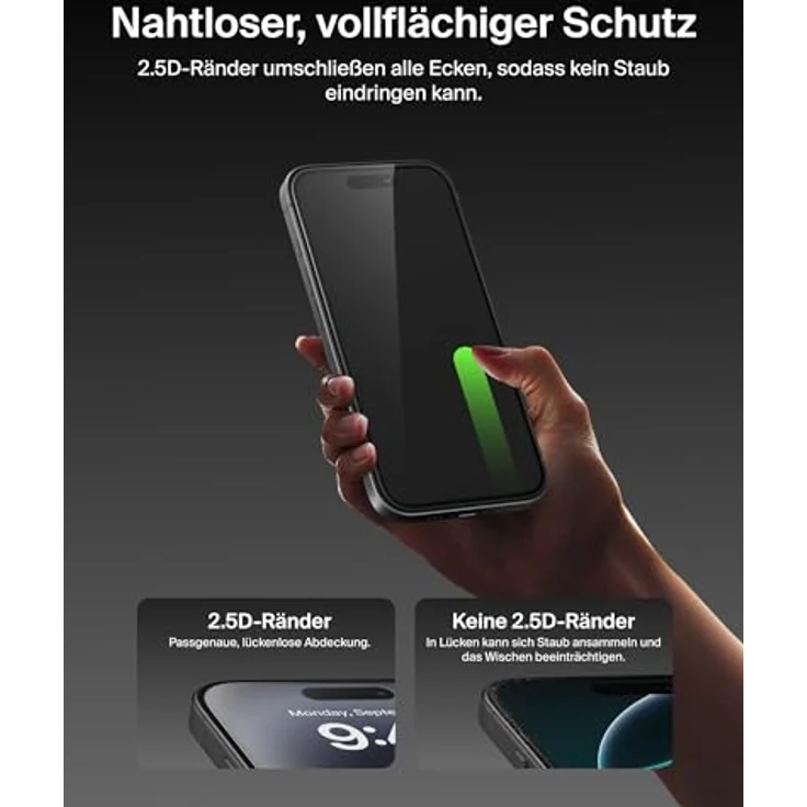 Belkin ScreenForce UltraGlass 2 Schutzfolie für iPhone 17 Pro Max, 9H kratzfest, blasenfreie Anbringung, antimikrobielle Beschichtung, 2 Jahre Garantie – Bild 5