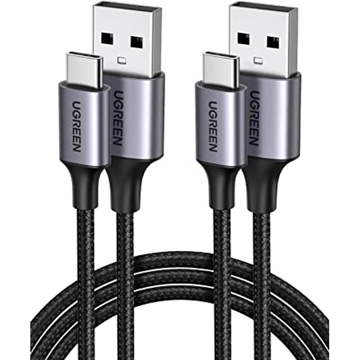 UGREEN USB C Kabel 2 Stück, Nylon geflochten, 3A Schnellladung, 480Mbps Datenübertragung, kompatibel mit Galaxy S24 Ultra, iPhone 15 Pro, 1M Länge – Bild 1