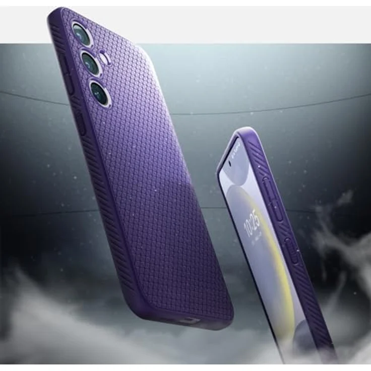 Spigen Liquid Air Hülle Kompatibel mit Samsung Galaxy S24 -Dunkellila gemustertes TPU, Air Cushion Technologie, Spider Web Design, Schutzrand, maßgeschneidert – Bild 3