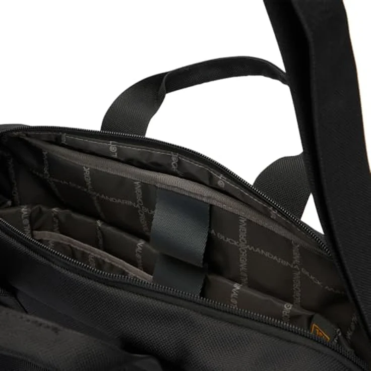 Mandarina Duck MD20 Briefcase, Notebooktasche für 15" Laptops, Schwarz, mit gepolstertem Laptop- und Tabletfach, Trolleyhalterung – Bild 3
