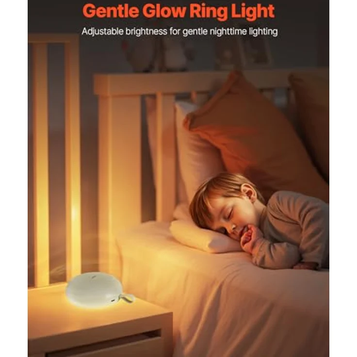 VEVOR Einschlafhilfe, White Noise Machine, 30 Musiktitel, 3-in-1-Soundmaschine mit automatischer Abschaltfunktion, sanftem Ringlicht und Speicherfunktion, Rauschgerät – Bild 3
