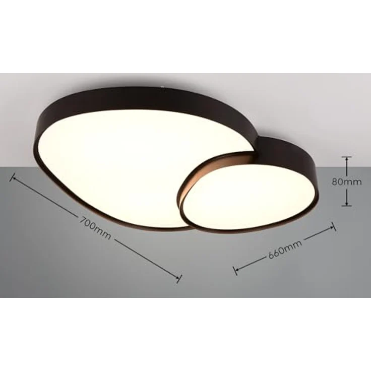 Trio Leuchten Deckenleuchte Rise 647519232, Metall Schwarz matt, Schirm Kunststoff Weiß, inkl. 45 Watt LED, Dimmbar, Lichtfarbe einstellbar – Bild 5