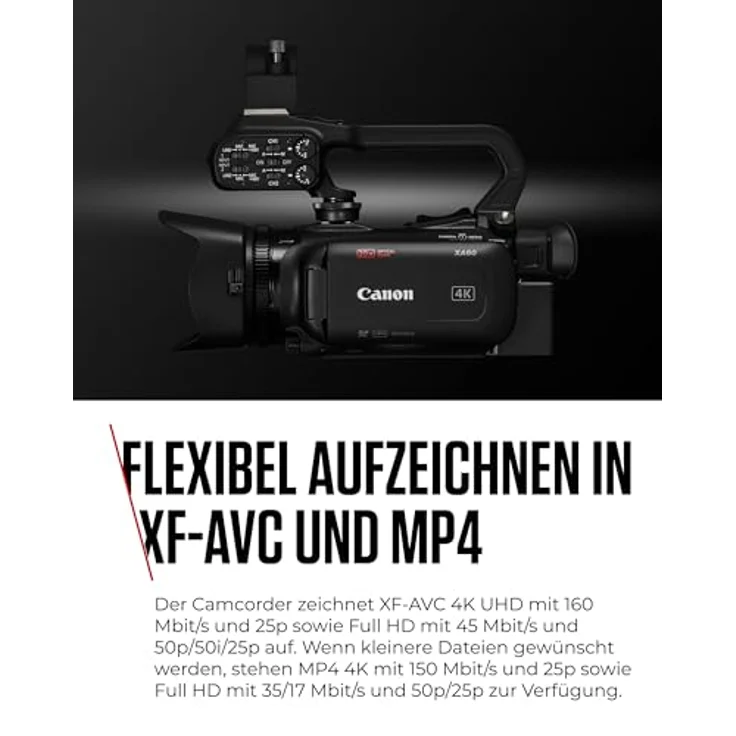 CANON XA-60, Handkamerarekorder mit 21,14 MP CMOS-Sensor, 20x optischem Zoom und 4K UHD-Aufnahmen – Bild 4