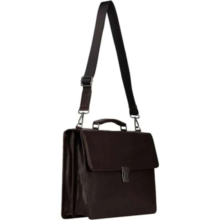 Jost Glasgow Aktentasche, 40 cm mit RFID Schutz, Leder in braun, Laptopfach – Bild 5