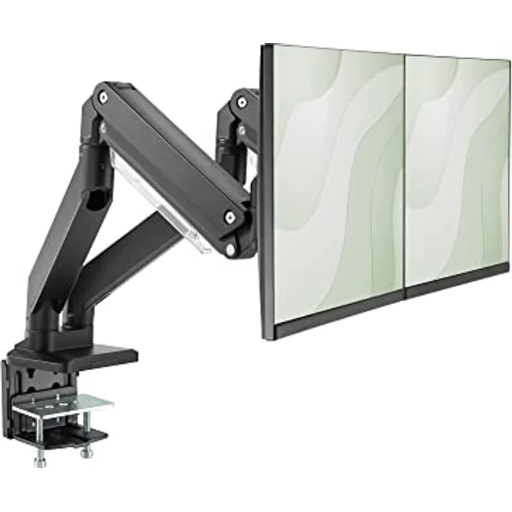 DIGITUS Dual Gasdruckfeder Monitor Tisch-Halterung 2X 35, 2X 15 kg max. schwarz – Bild 4