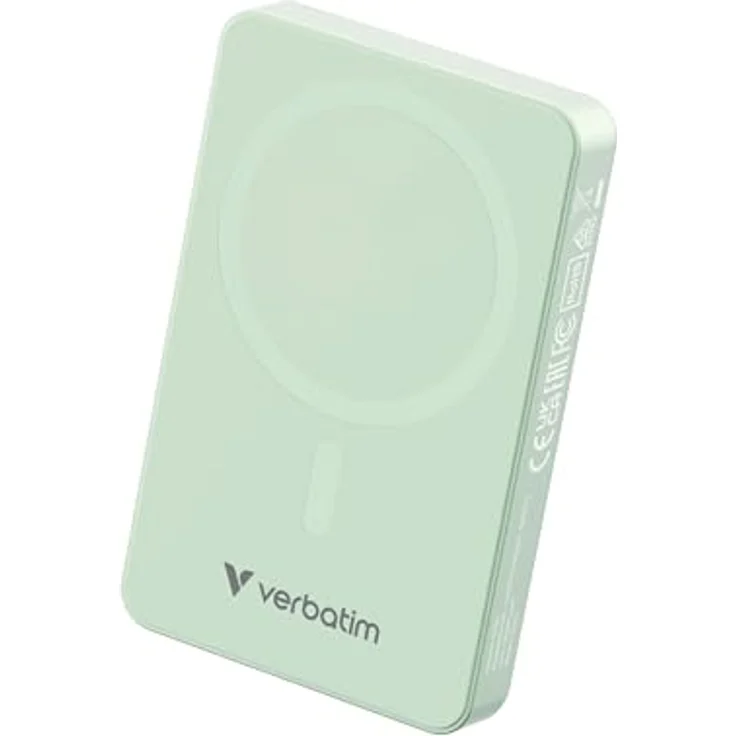 Verbatim Charge 'n' Go Essentials Powerbank 10.000 mAh, MagSafe, 15W magnetisch, PD 20W Schnellladefunktion mit LED-Anzeige, Grün – Bild 1
