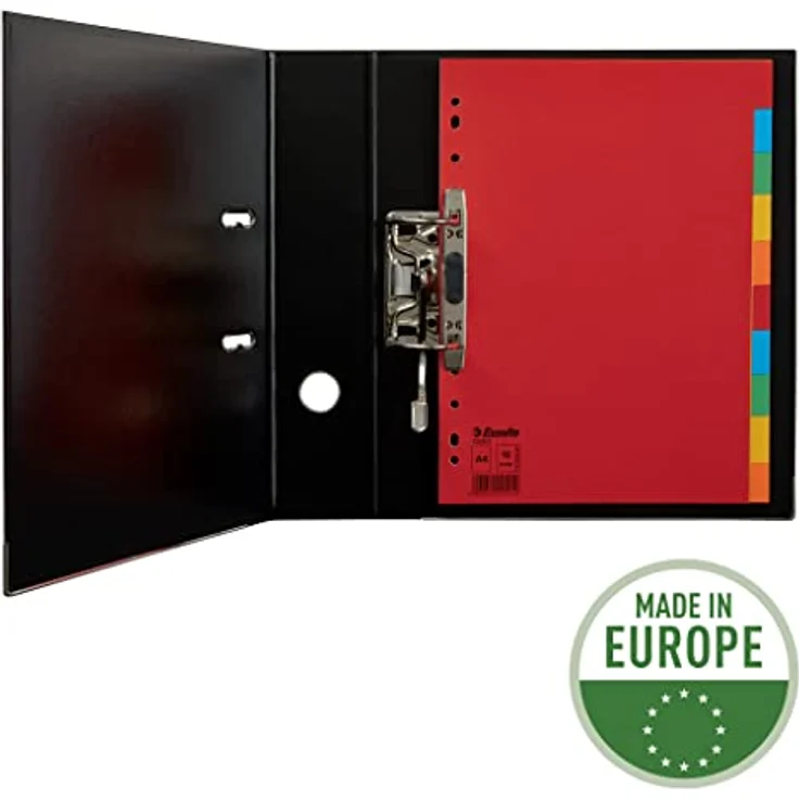ESSELTE Aktenordner für A4, 10 Blatt, Karton, ohne Deckblatt, kräftige Farben (225x297 mm) – Bild 5