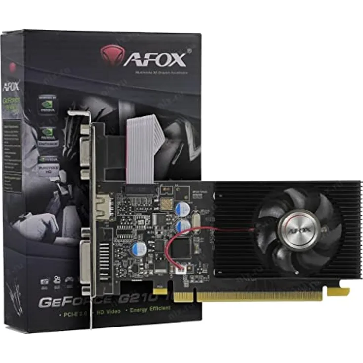 AFOX GEFORCE G210 1GB DDR2 LOW PROFILE AF210-1024D2LG2, Grafikkarte mit hochwertigen Abmessungen