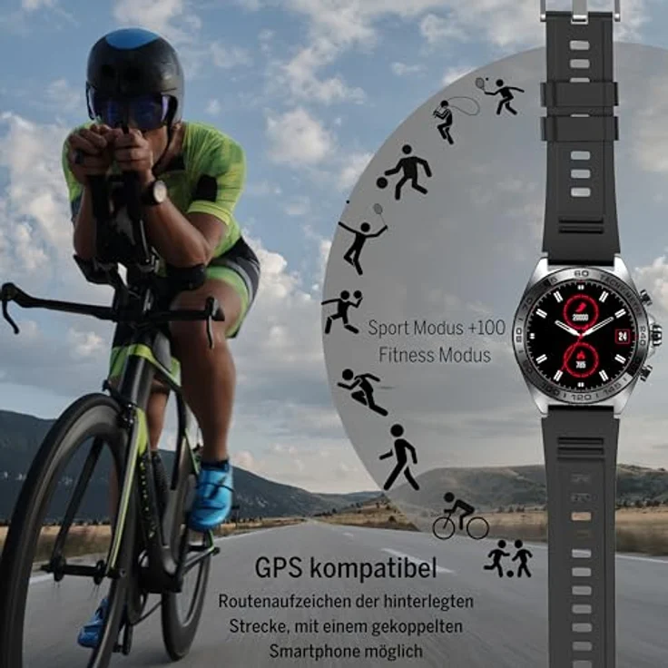 Aiwa BEA·FON SMARTWATCH 501 STAINLESS STEEL / SMARTWATCH 1.43" AMOLED, Schwarz, Small – Bild 4