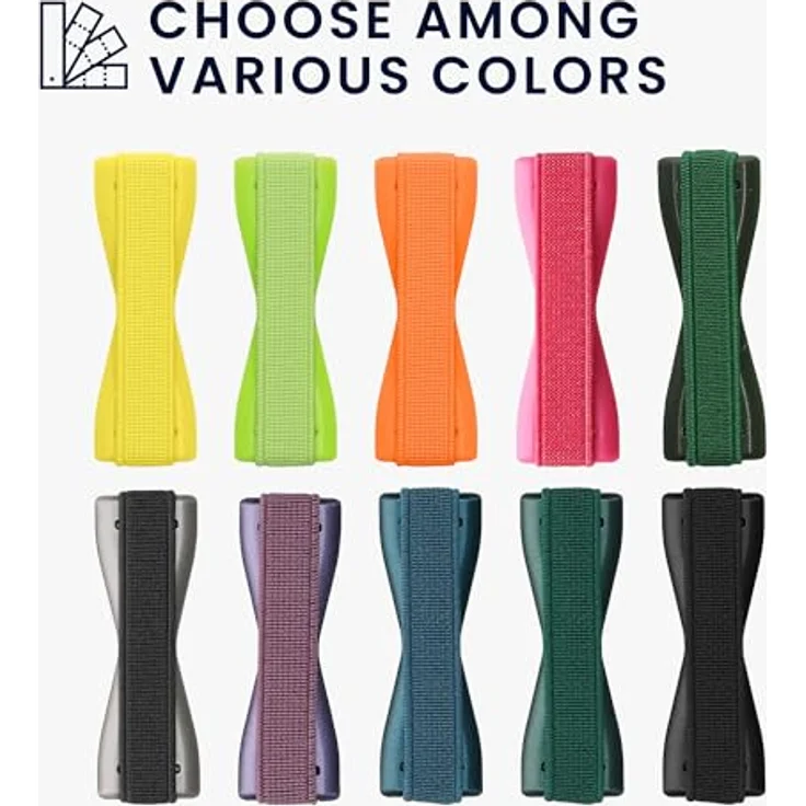 kwmobile Smartphone Fingerhalter 3er Set - Handy Halter Griff Halterung Einhandbedienung - 3x Handyhalter in Schwarz Silber Rosegold – Bild 2