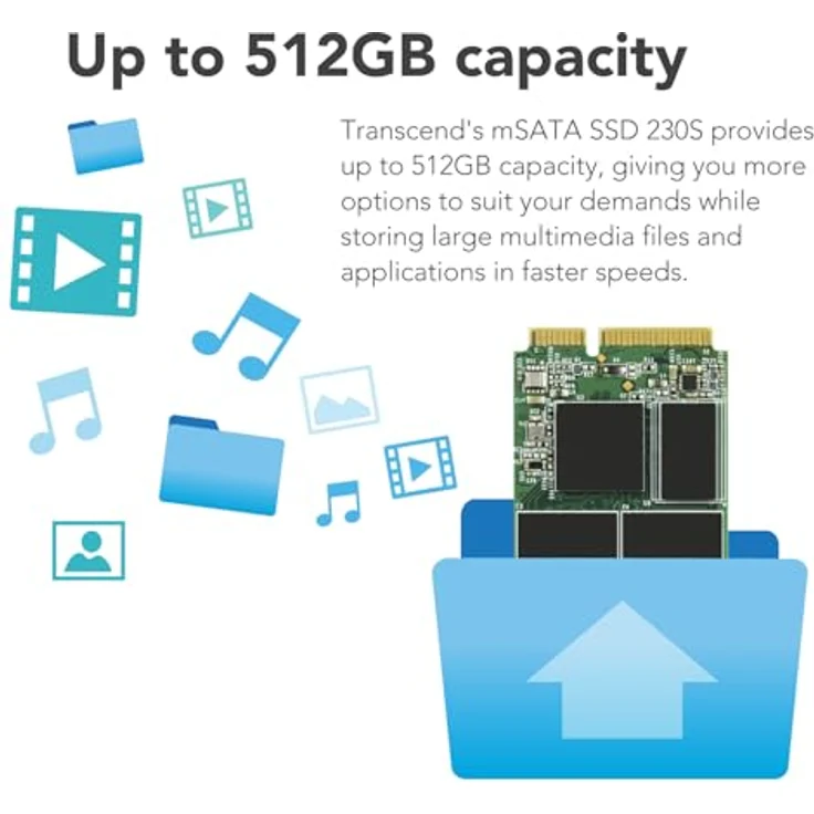 Transcend Highspeed 128GB interne mSATA SSD SATA III (6Gb-s), zum Aufrüsten von Ultrabooks, Tablets oder Slim Servern, schnelle Übertragung TS128GMSA230S – Bild 5