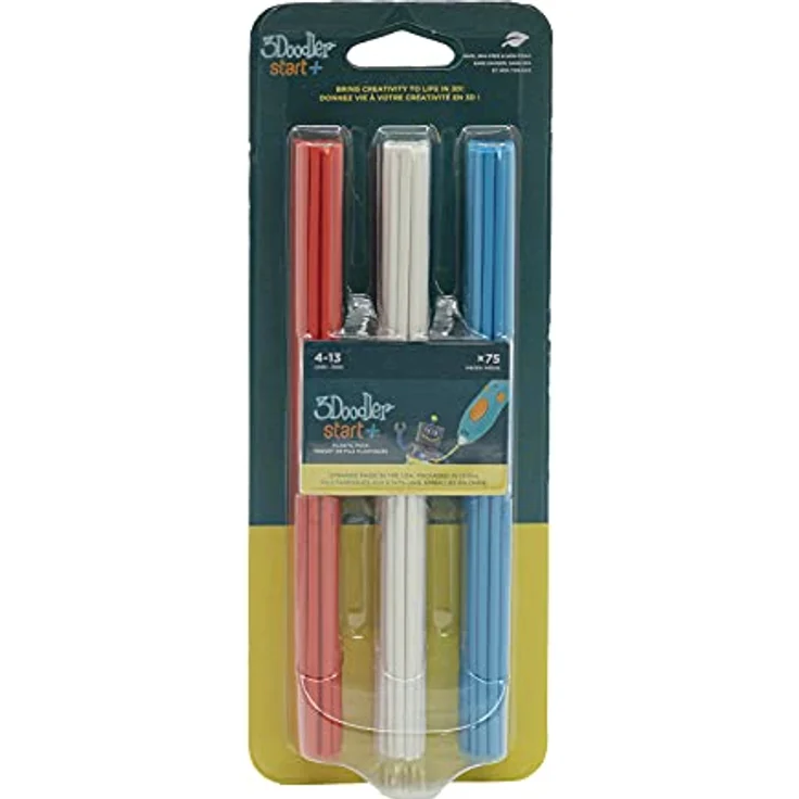 3Doodler Printing Filament Refill x75 Strands, 620 Fuß extrudierbarem Kunststoff, kompatibel mit 3D Pen für Kinder, Start Blister Pack (75), Collection 1 – Bild 1