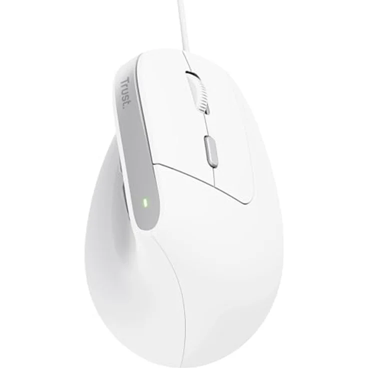 Trust Bayo II Ergonomic Maus Kabelgebunden Optisch Weiß 6 Tasten 2400 DPI Integriertes Scrollrad – Bild 3
