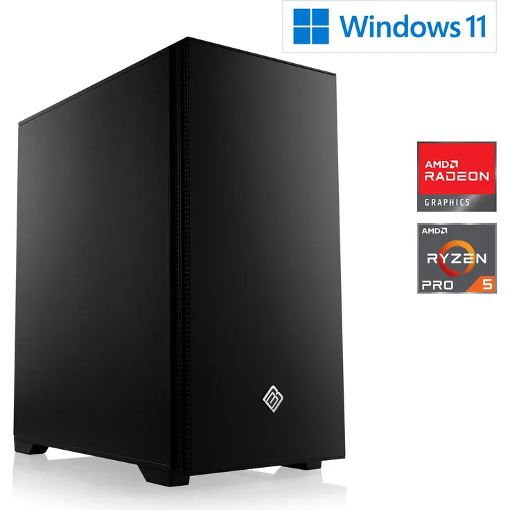 CSL-Computer Desktop-PC M12930H, AMD Ryzen 5 Pro 5655G, 6x 3900 MHz, 32 GB DDR4 RAM, 2000 GB M.2 SSD, Windows 11 Home