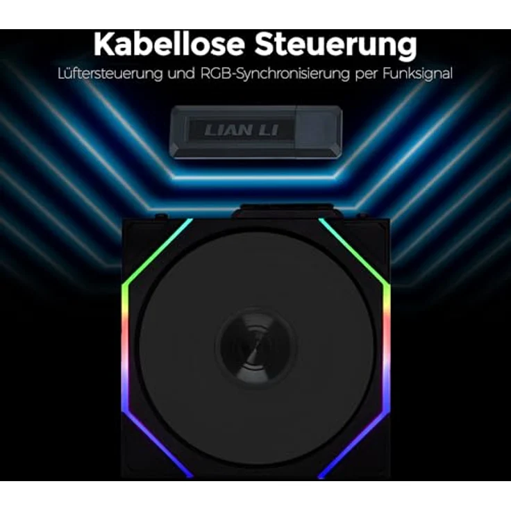 Lian Li UNI FAN TL Wireless Lüfter, ARGB, PWM - Reverse Blade, 120mm, schwarz – Bild 4