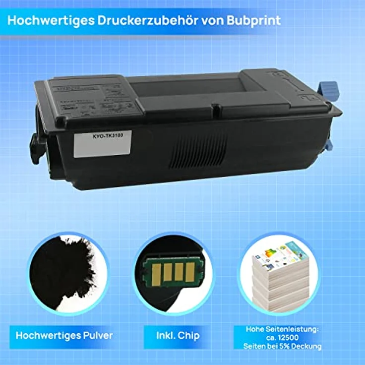 Bubprint Toner kompatibel mit Kyocera TK-3100, Schwarz, 12.500 Seiten Druckleistung, einfache Installation – Bild 3