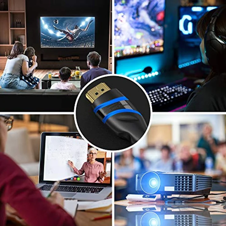 KabelDirekt – 8K/4K HDMI-2.1-Kabel – 1 m kurz – von HDMI zertifiziert für höchste Qualität (8K@60Hz, Ultra High Speed/48G, neuester Standard, optimal für PS5/Xbox, Monitor/TV/Beamer, schwarz) – Bild 3