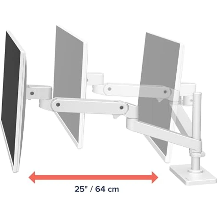 Ergotron LX Pro Arm, Monitor Halterung für 34" Displays, weiße Tischversion mit verbessertem Ergonomie-Design – Bild 4