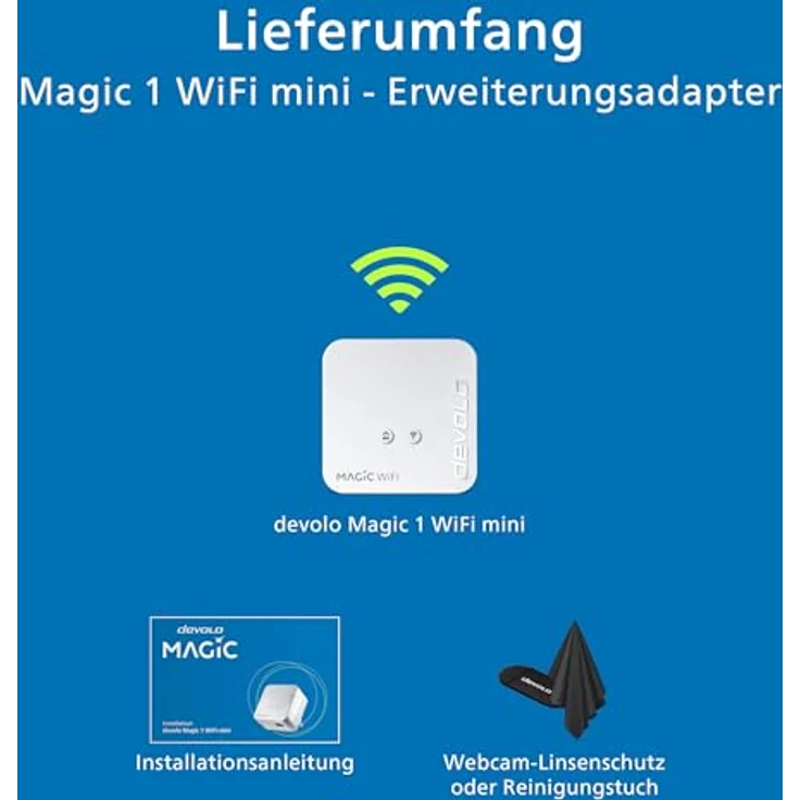 devolo Magic 1 WiFi mini: Ideal für Home Office und Streaming, Erweiterungs Adapter für zuverlässiges WLAN einfach via Stromleitung durch Wände und Decken, Mesh, G.hn-Technologie – Bild 8