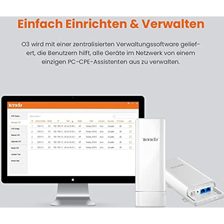 Tenda O3 150Mbit-s Energie Über Ethernet (PoE) Unterstützung Weiß WLAN Access Point (429015) – Bild 6
