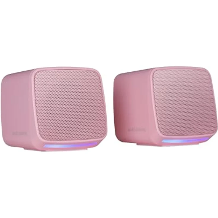Mars Gaming MS-PRO, Kompakte 10W PC-Lautsprecher mit dynamischer RGB Flow Beleuchtung, Kontrollbox und 3,5mm Klinkeneingang, rosa – Bild 1