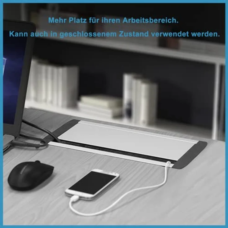 Elbe Inno® versenkbare Tischsteckdose mit 2xUSB, Aluminiumlegierung, 1,5m Kabel, Kindersicherung, für Büro, Werkstatt, Küche – Bild 3