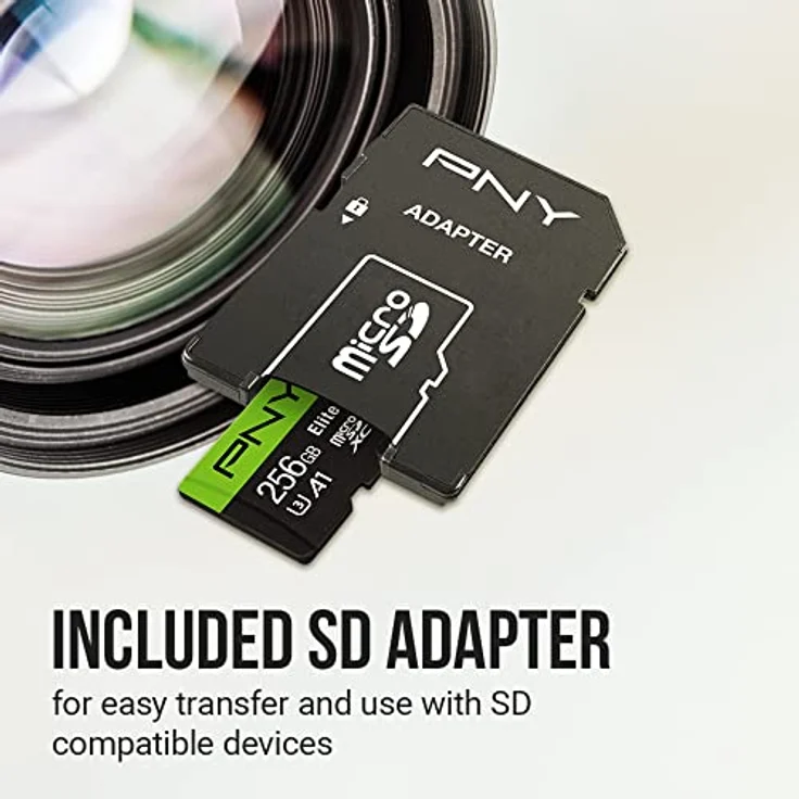 PNY Elite-X 256 GB microSDXC Memory Card + SD Adaptor with A1 App Performance + 100MB-s Read Speed, Class 10 UHS-1, U3, V30 für 4K Video – Bild 6