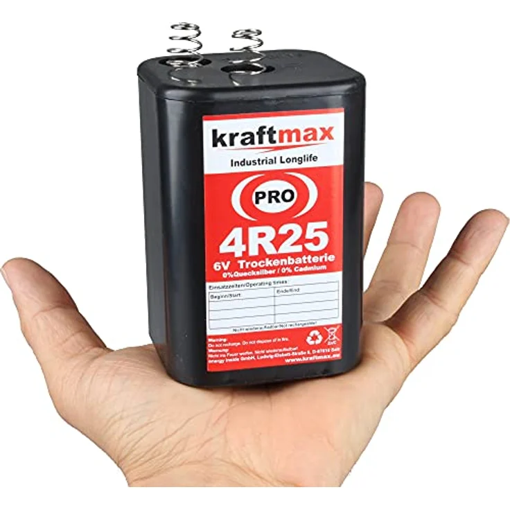 Kraftmax 4er Pack 4R25 PRO - 6V Longlife Blockbatterie - 6 Volt Batterie Block Batterie, Industriequalität (1 St) – Bild 2