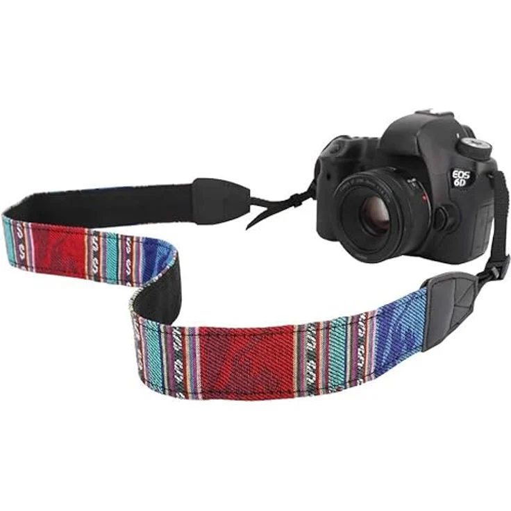 MoKo Kameragurt, Baumwolle Leinwand Tragegurt Geflochten, Verstellbar, Rutschfest, für DSLR-Kameras, Böhmen Blau – Bild 1