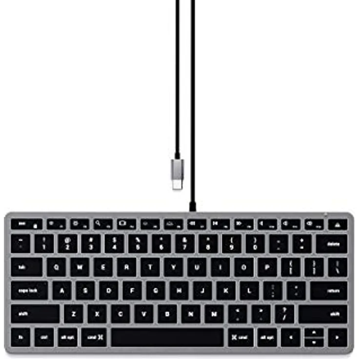 Satechi Slim W1 - Tastatur - hinterleuchtet (Eng. Int., Kabelgebunden), Schwarz