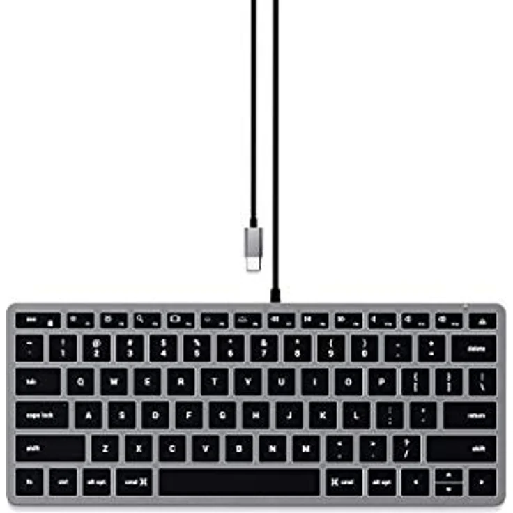 Satechi Slim W1 - Tastatur - hinterleuchtet (Eng. Int., Kabelgebunden), Schwarz – Bild 1