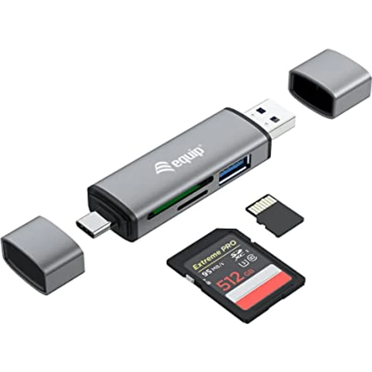Equip Kartenleser USB 3.0 HUB OTG SB-C & USB-A SD/MicroSD – Bild 2