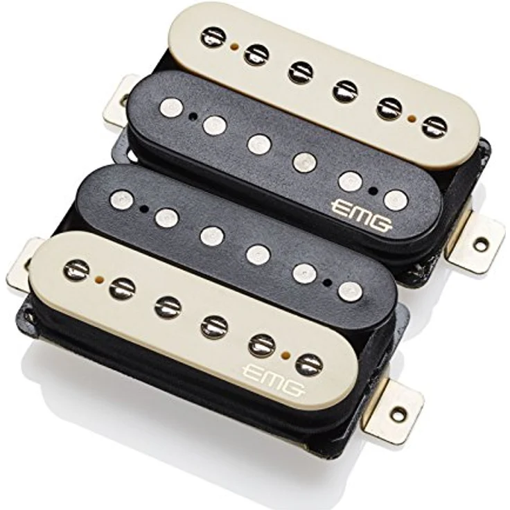 EMG Fat 55 Set Zebra, Aktives Humbucker Tonabnehmer Set mit Alnico Magneten und Solderless Installationssystem, Zebra – Bild 1