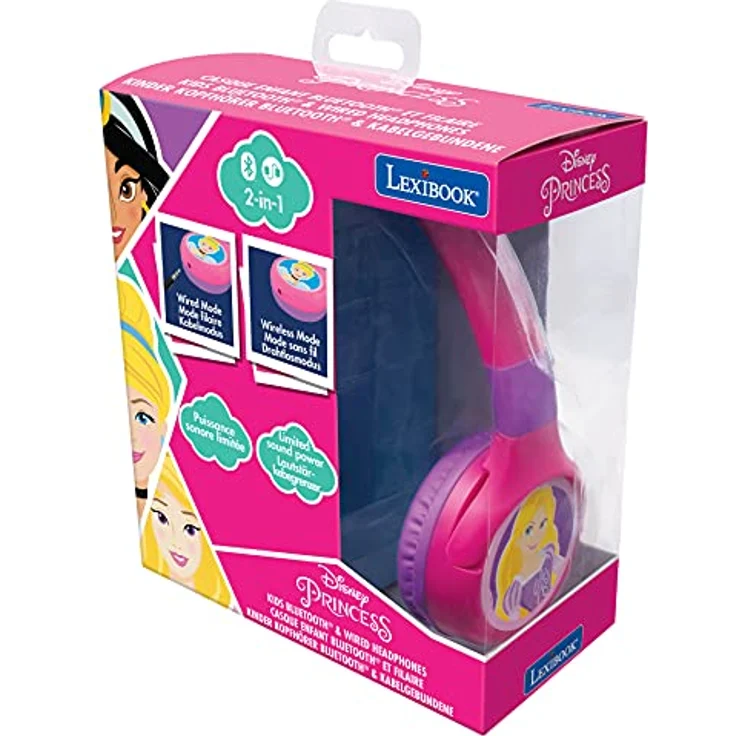 Lexibook Disney Prinzessin Kopfhörer für Kinder, faltbar, 2in1 Bluetooth mit Lautstärkebegrenzung, Frozen II Design – Bild 6