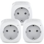 3er Set WLAN Steckdose mit Stromzählerfunktion, Strong Helo Plug Triple (Alexa, Google, Netzstecker, Schalter, WLAN, Smartphone-Steuerung) weiß, HELO-Plug-Triple-EU, 3 Stück