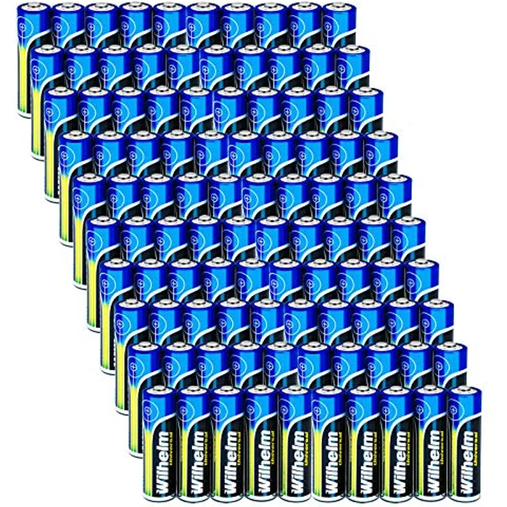 Wilhelm Universal Batterien AA Mignon, 100er Pack, 1,5V/2800mAh, ideal für hohe Energiegeräte