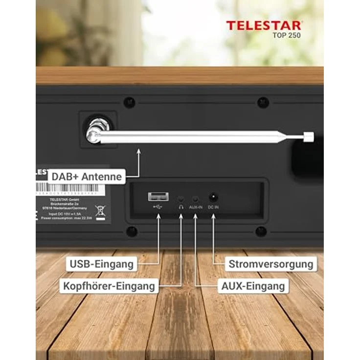 Telestar TOP 250, Internetradio mit DAB+, FM, Bluetooth 5.3, WLAN, braun – Bild 15