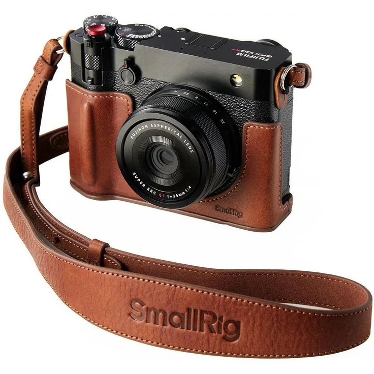 SmallRig Ledertaschen-Kit für Fujifilm GFX100RF, Kamera Etui aus hochwertigem Leder, Schultertasche in Braun