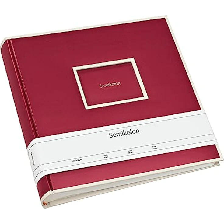Semikolon 350197 Jumbo Album – 30x30 cm, 100 Seiten cremefarben, für 10x15 Fotos, Pergaminpapier – burgundy dunkel-rot – Bild 1